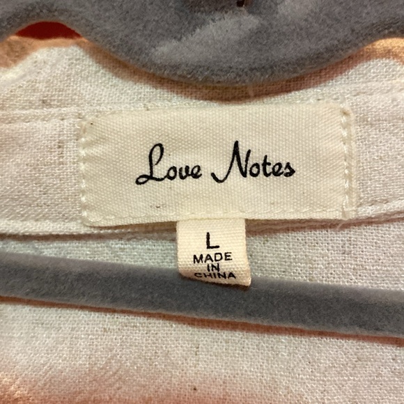 Love Notes Linen Blend Cream Cropped Button Down Shirt - Picture 3 of 5